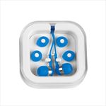 White with Blue Earbuds and Covers